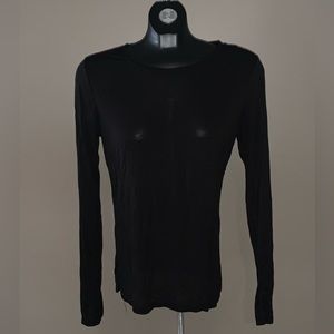 H&M Basic Long Sleeve Black T-Shirt Women's Medium